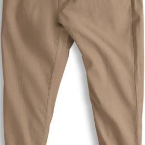 Men's Tapered Chino Pants - Khaki Cotton Blend