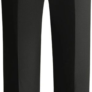 Men's Black Flat-Front Dress Pants, Straight Leg
