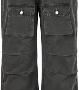 Relaxed-Fit Cargo Pants with Multiple Pockets, Charcoal Gray