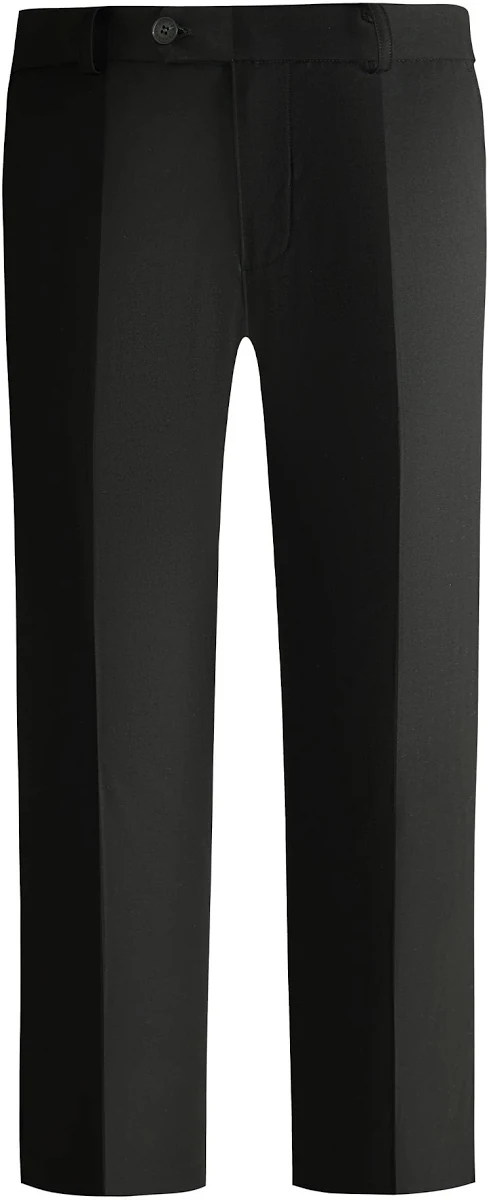 Men's Black Flat-Front Dress Pants, Straight Leg image 1