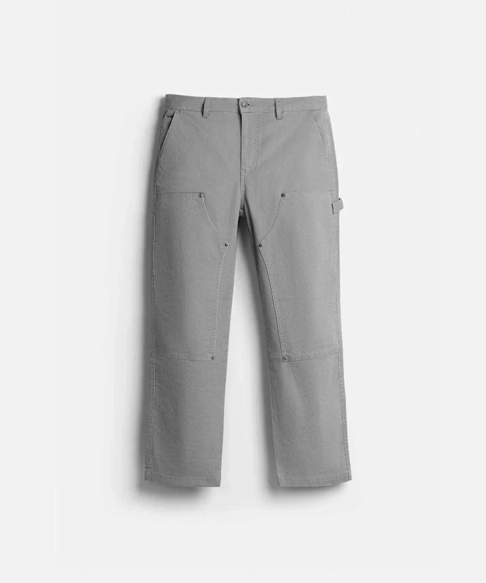 Men's Double-Knee Straight Leg Work Pants, Gray image 1