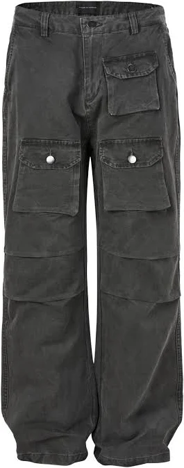 Relaxed-Fit Cargo Pants with Multiple Pockets, Charcoal Gray image 1